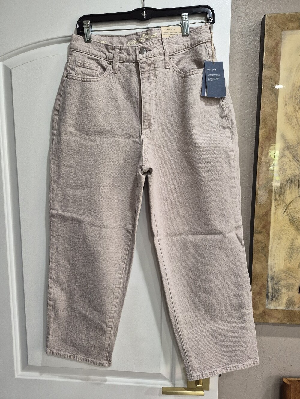 Universal Thread High-Rise Wide Leg Jeans in Light Beige Size 8 Petite, Short